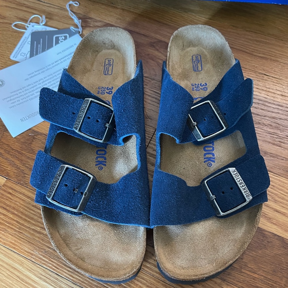 Birkenstock Arizona Moroccan Blue discontinued suede 39